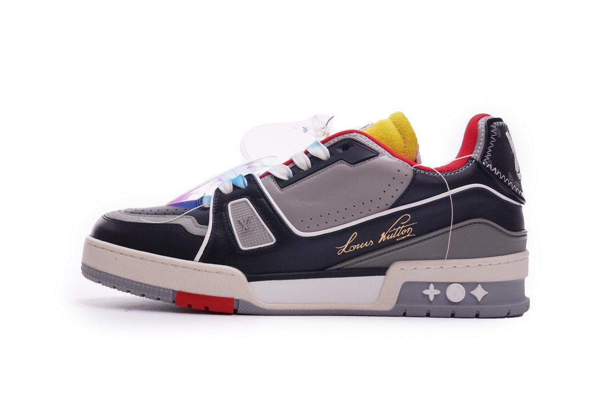 MS0211 Louis Vuitton Trainer Black Red Yellow