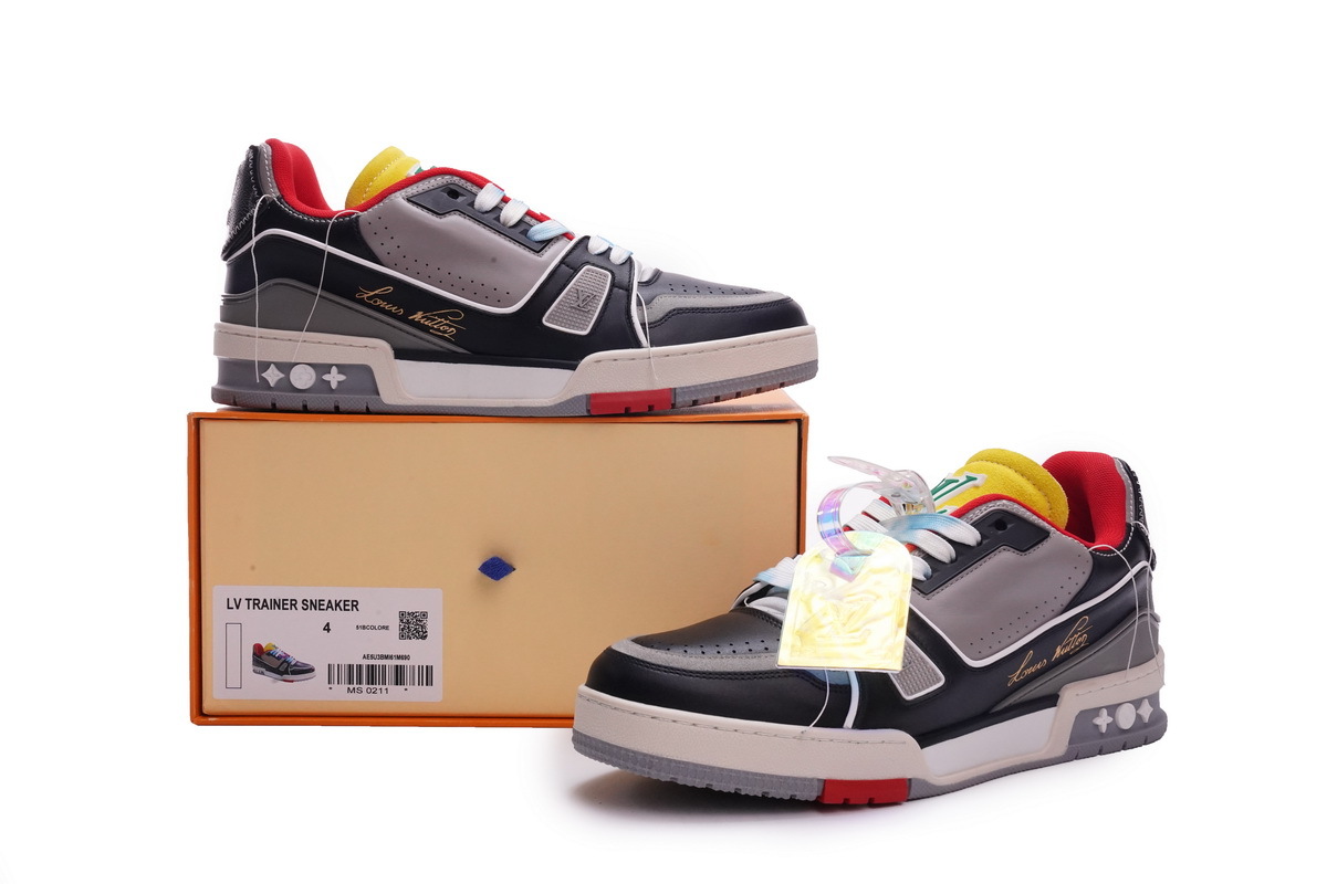 MS0211 Louis Vuitton Trainer Black Red Yellow