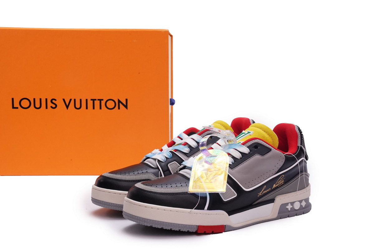 MS0211 Louis Vuitton Trainer Black Red Yellow