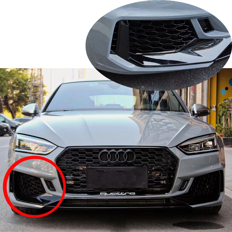 RS5 Style Front Body Kit Bumper Black Mesh Honeycomb Grille Upgrade for A5 S5 B9 2016-2020 Auto Spare Parts Modificated Bumper  