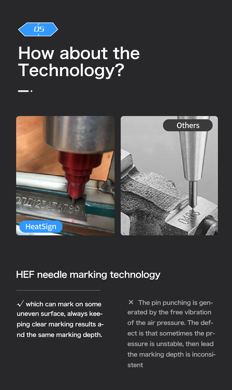 Handheld Dot Peen Chassis Number Engraver for Metal Part Marking HS-PE02 Handheld Electric Dot Peen Marking Machine | HT Marker