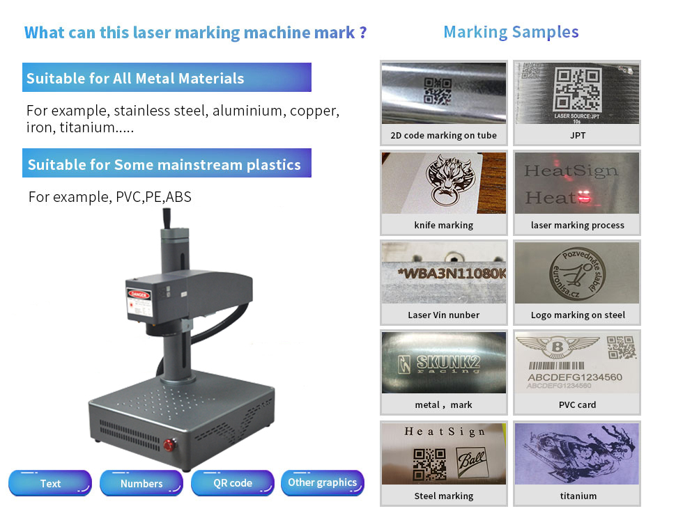 20W MINI Benchtop Fiber Laser Marking Machine for Metal Engraving Portable Mini Laser Etching Engraver Machine For Metal