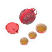 Lotus Tea Set Portable Tea Set with Case Red/Black