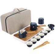 Blue Tea Set with Tea Tray Travel Tea Set with Tea Tray