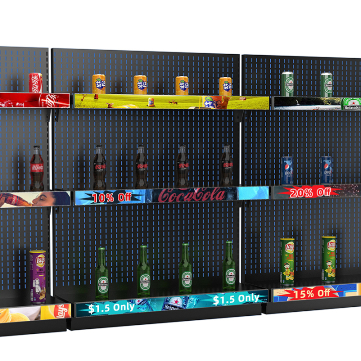 New High Quality P1.875 Retail Store Indoor Supermarket Digital Signage Smart Banner Shelf LED Display Screen