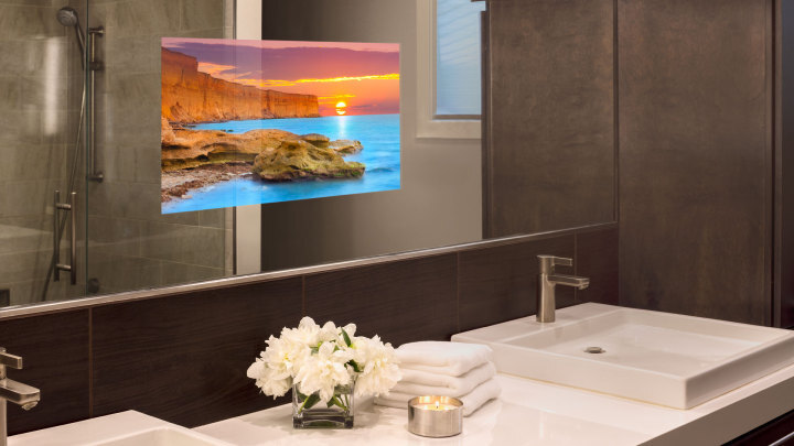 4K Smart TV Mirror Waterproof for Bathroom Multi-function