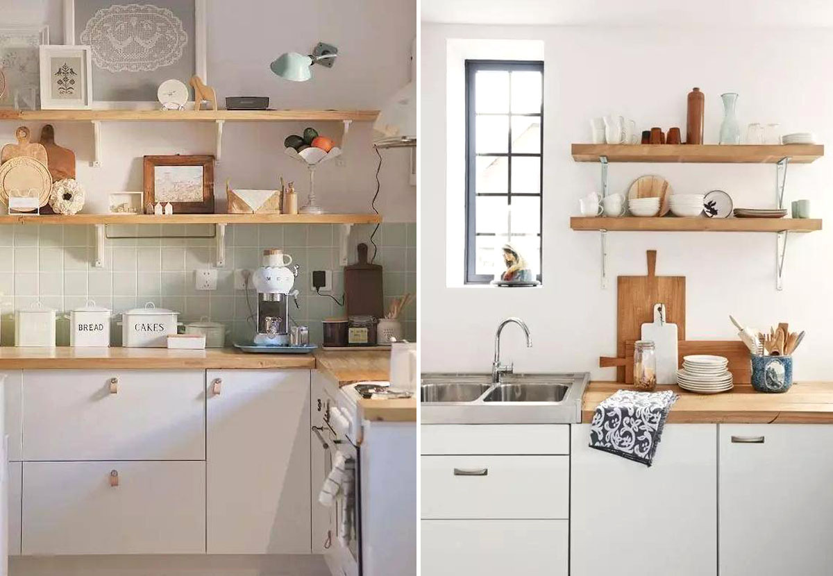 wall-mounted shelves and racks  for kitchen cabinets