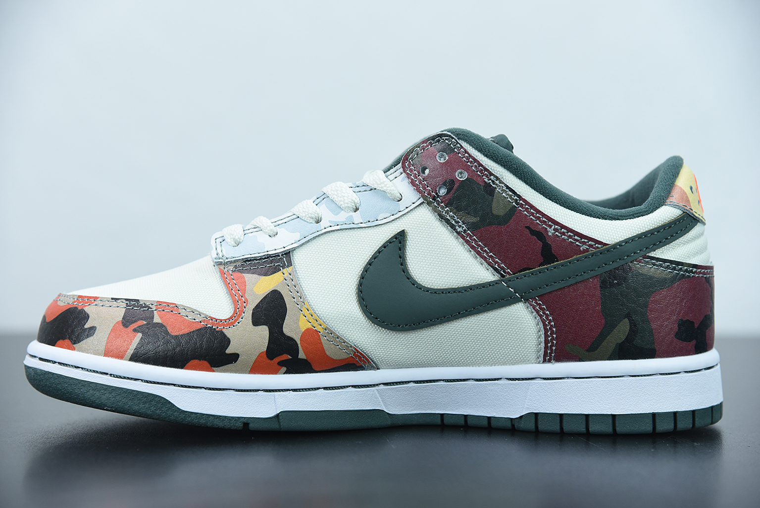PK SB Dunk Low Multi Camo Vintage Green Total Orange White,DH0957-100
