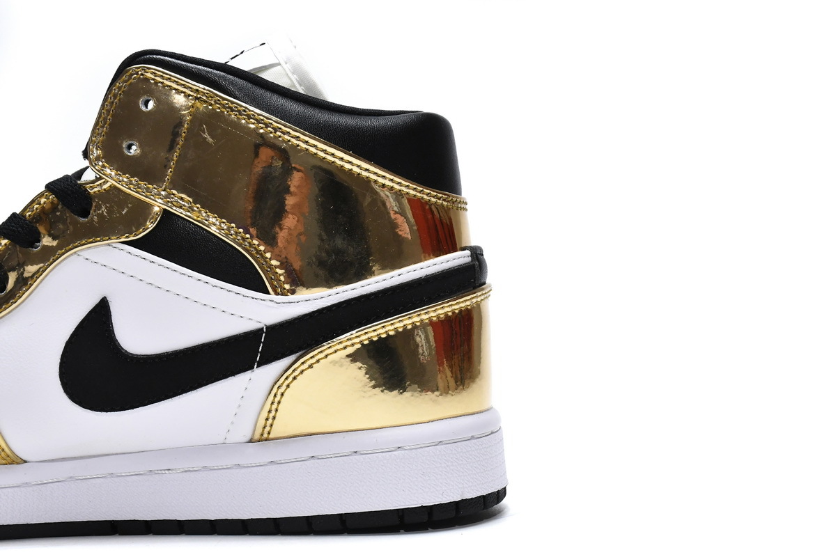 Best Repsneakers LJR Jordan 1 Mid Metallic Gold Black White GS DC1420