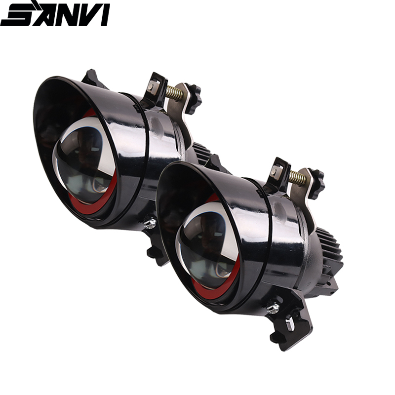 Sanvi New Arrivals 3.0 inch Bi Led Projector Lens Headlight 6000K LED Fog Light With Nissan Bracket H11 3000K Car Fog Headlight Jeep-wrangler LED Work Lights  