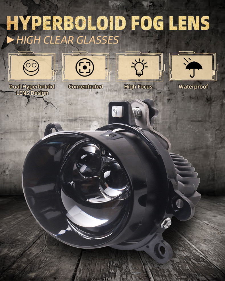 Sanvi New Arrival 3 Inch Bi Led Projector Fog Lens 35W 6000K Dual Led Lens Direct Light Beam Aftermarket Automotive Work Lamps  