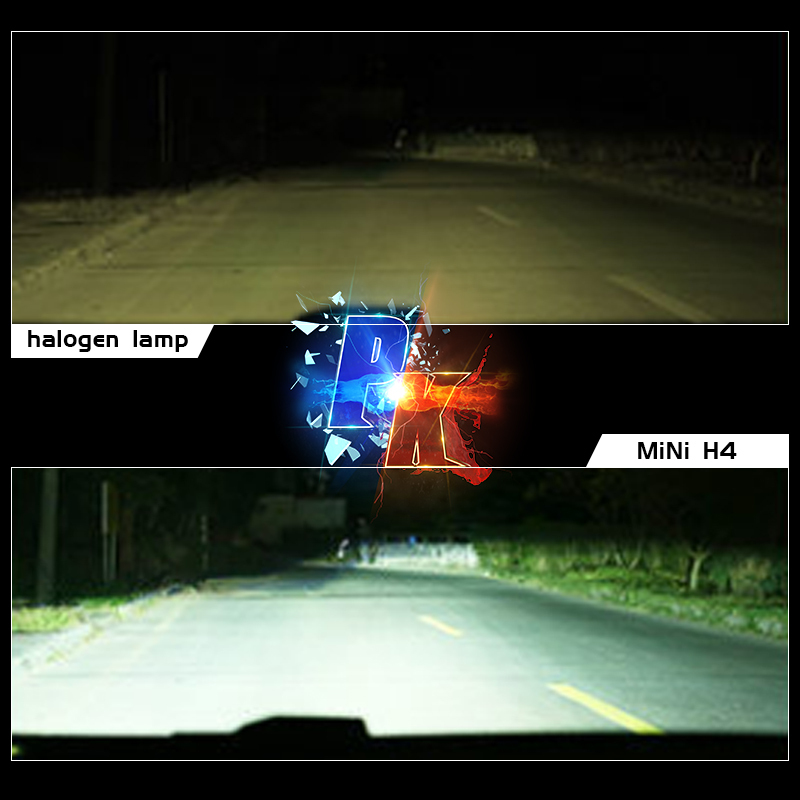 Sanvi New Arrival 52W 6000K LED Headlight Bulbs Auto H4 Mini Projector Lens Headlight for Motorcycle H4 Headlights  
