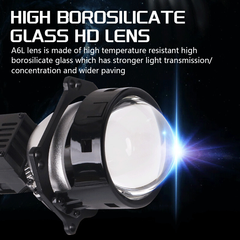 Automotive Lighting System A6L Bi Led Laser Projector Lens 3.0 Inch 6000K Car Led Heaglamps HD Lens Automobile Head Lamp  