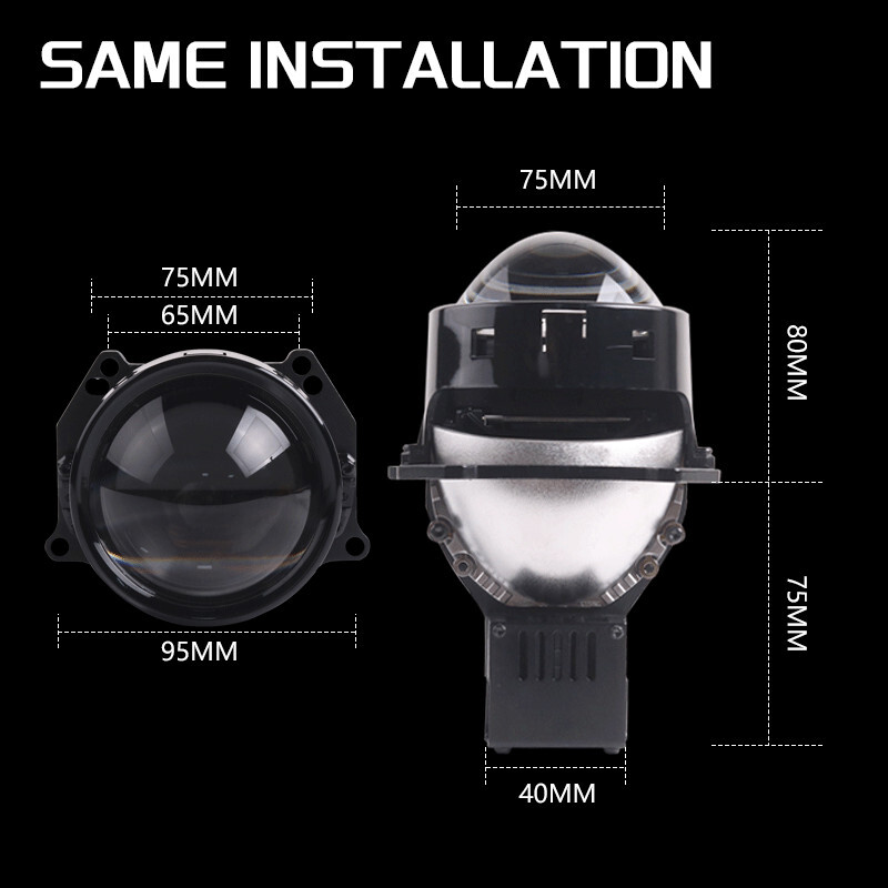 Sanvi New Arrival 3 Inch A6L 57W 72W 6000K Stronger Light Transmission Bi Led Laser Projector Lens Headlights  