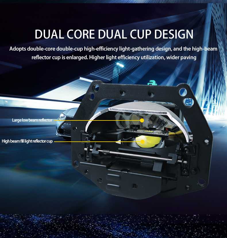 Sanvi auto lights 48w 58w 6600k high low beam car led lens new 3 inch SV01 bi led projector lens headlight retrofit kits  