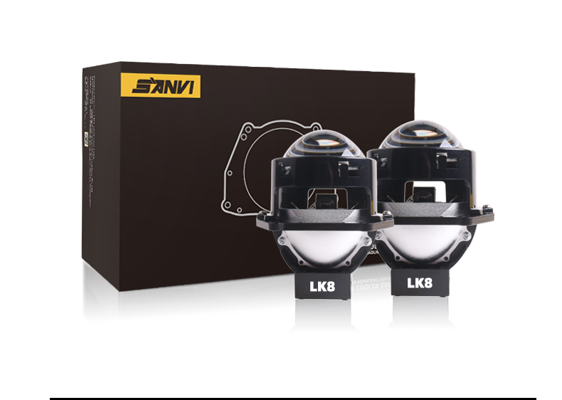 Sanvi auto lighting system new arrival 3 inch 6000K 52W 60W LK8 LED projector lens headlight retrofit kits for car motorcycle headlights