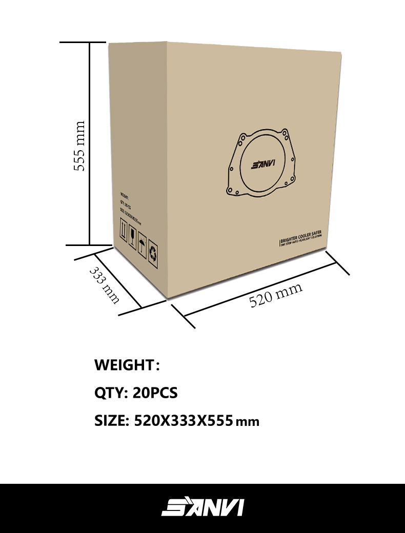 Sanvi auto lighting system new arrival 3 inch 6000K 52W 60W LK8 LED projector lens headlight retrofit kits for car motorcycle headlights