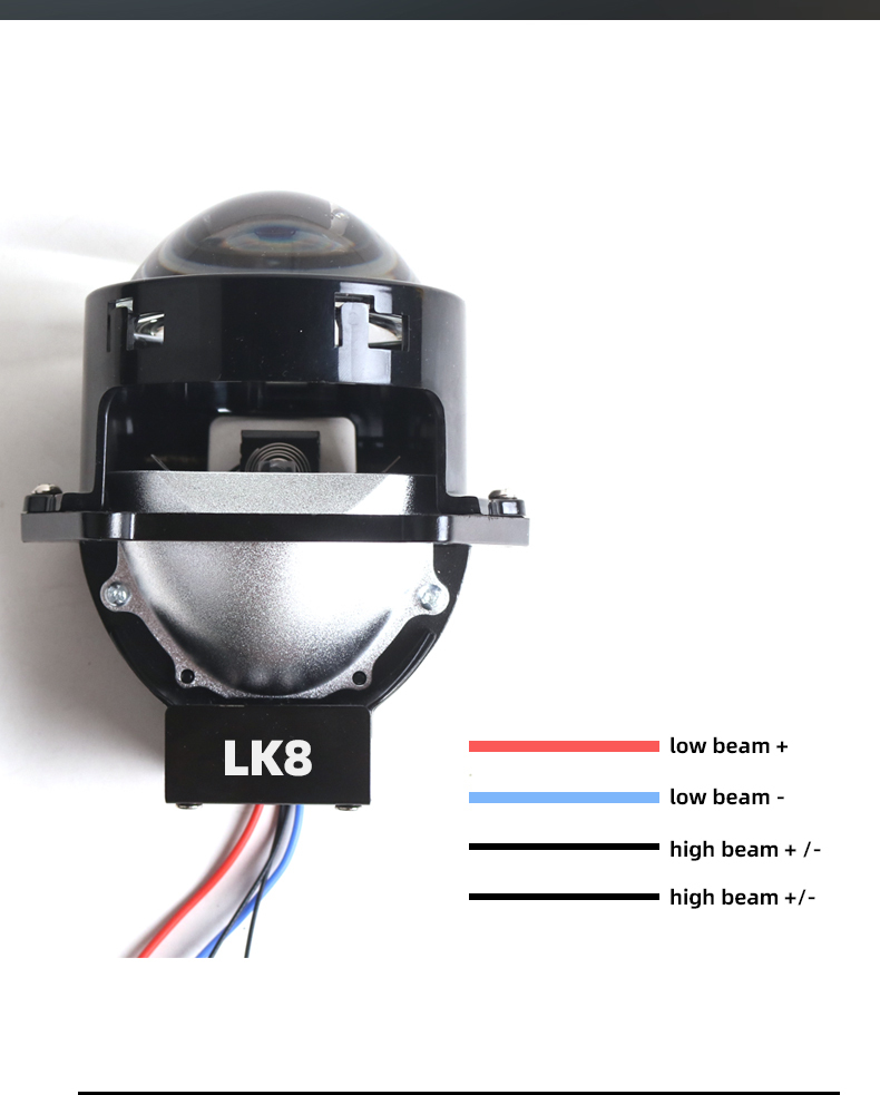 Sanvi auto lighting system new arrival 3 inch 6000K 52W 60W LK8 LED projector lens headlight retrofit kits for car motorcycle headlights