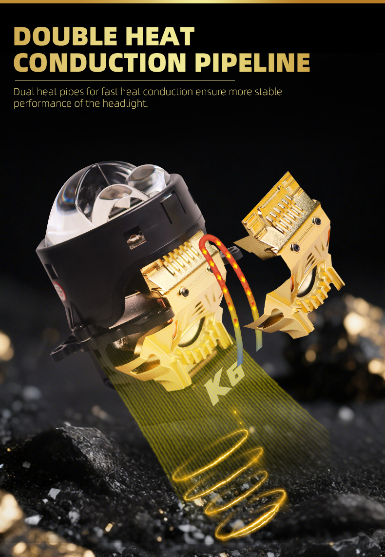 Sanvi KUIJIA Armor Series Especially for Agents Abroad 3 inch Size 80W 6000K K6 LED Projector Lens Headlights Upgrading Retrofit Kits for Car Motorcycle Headlights