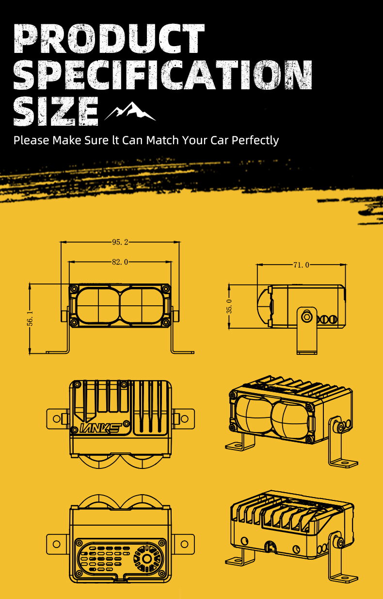 Sanvi Auto Lights S200 Hot Sale 12V 66WSilverado LED Work Light Salle Auto Flashing Light Grille for Car Motorcycle for Jeep Truck Headlight