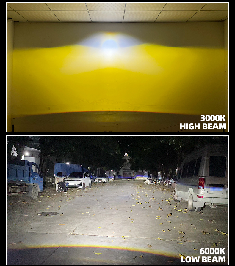 Sanvi auto lighting system new arrival 61w 6000k 3000k smart Ai50 bluetooth app led projector lens headlight brightness power color adjustable led headlights