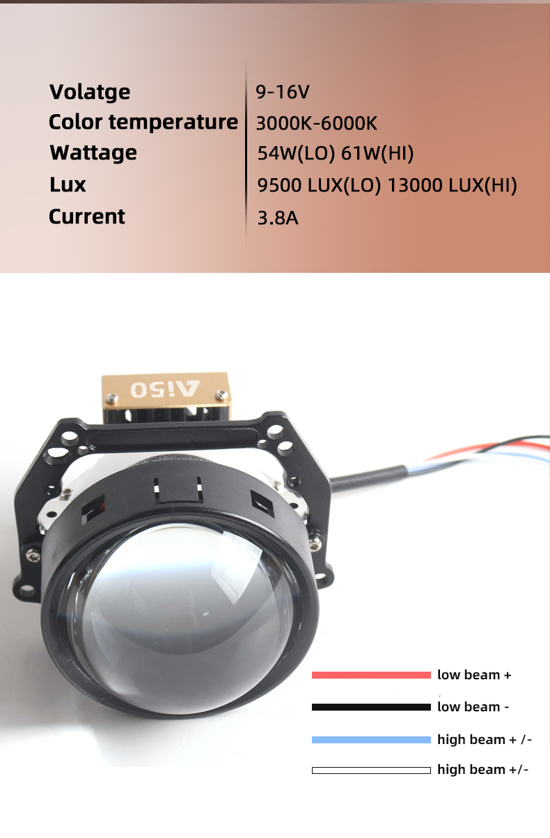 Sanvi auto lighting system new arrival 61w 6000k 3000k smart Ai50 bluetooth app led projector lens headlight brightness power color adjustable led headlights