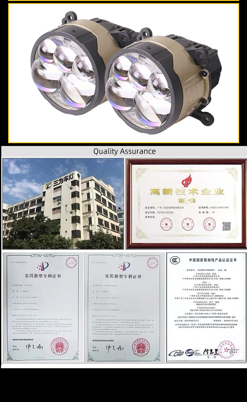 Sanvi auto lights 60w 90w 6000k B5 Blue Lens led projector lens headlight with 5pcs blue led lens for car motorcycle headlight