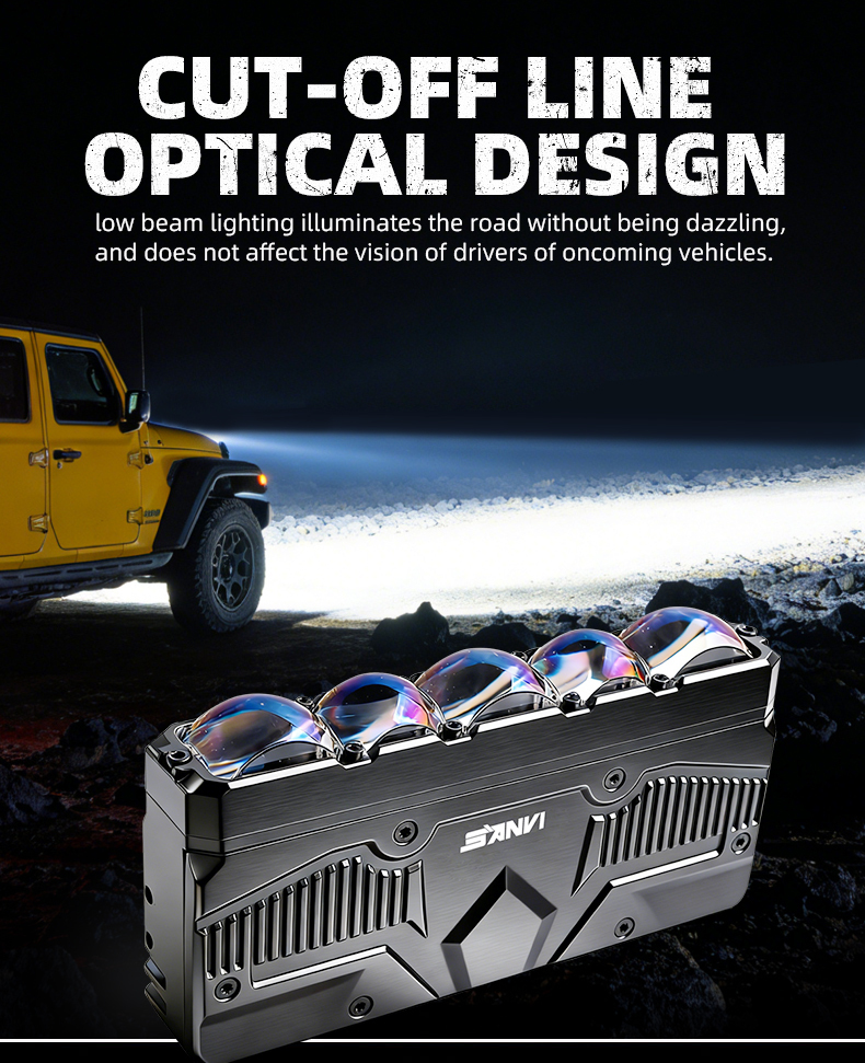 Sanvi automotive auto lighting new arrival S500 eyes 12V blue lens 75w-108w 6000k 3000K high power super bright car motorcycle led grille light spotlight working lamp fog driving headlights