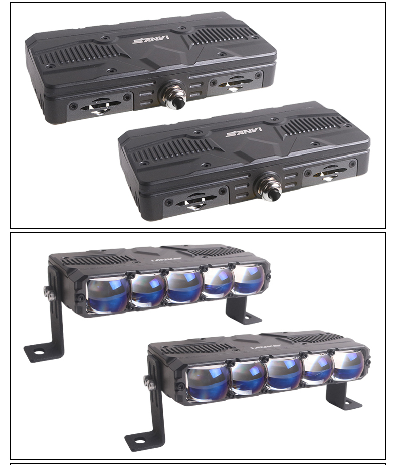 Sanvi automotive auto lighting new arrival S500 eyes 12V blue lens 75w-108w 6000k 3000K high power super bright car motorcycle led grille light spotlight working lamp fog driving headlights