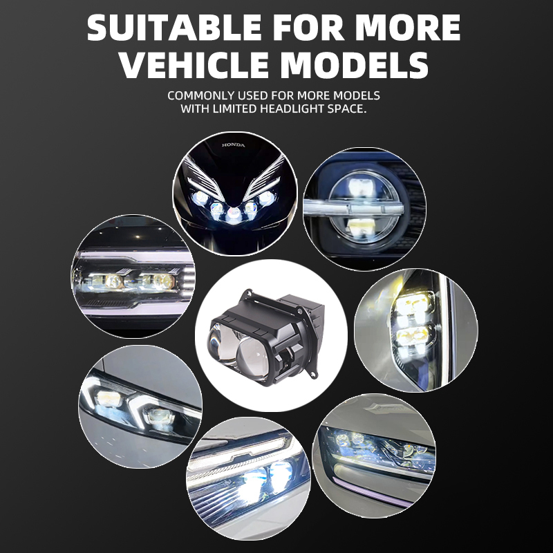 New Arrival Aftermarket Auto Lighting System 68w B2 3.0 Car matrix Blue Lens with Dual Lens High Low Beam Led Projector Lens Headlight
