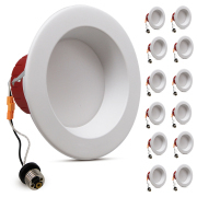 MingBright 4Inch Retrofit LED Recessed Lighting, Recessed Down Lighting ,Dimmable Lighting, Baffle Trim, CRI90, 3000K Warm White Recessed Lighting 4inch/6inch for option 12-Pack