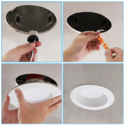 MingBright 4Inch Retrofit LED Recessed Lighting, Recessed Down Lighting ,Dimmable Lighting, Baffle Trim, CRI90, 3000K Warm White Recessed Lighting 4inch/6inch for option 12-Pack