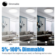 MingBright LED Flush Mount Ceiling Light Fixture 9.5inch Ceiling Light Dimmable, Super Slim Panel Light 120V 15W 4000K White Round Ceiling Light for Bathroom, Bedroom, Kitchen or Hallway Damp Location