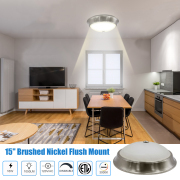 MingBright LED Glass Shade Ceiling Light Fixture, Dimmable Ceiling Lamp Shade Glass, Modern Lamps for Living Room, Bathroom Porch and Bedroom, Damp Location 16W, 3000K, 1050lm, Brushed Nickel