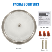 MingBright LED Glass Shade Ceiling Light Fixture, Dimmable Ceiling Lamp Shade Glass, Modern Lamps for Living Room, Bathroom Porch and Bedroom, Damp Location 16W, 3000K, 1050lm, Brushed Nickel