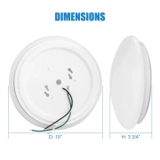 MIngBright 10 Inch Dimmable Flush Mount LED Ceiling Light, 1120LM 16W Ceiling Lamp, Round Lighting Fixture for Bedroom, Kitchen, Bathroom, Hallway (3000K Warm White)