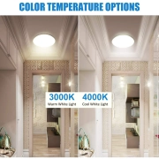 MIngBright 10 Inch Dimmable Flush Mount LED Ceiling Light, 1120LM 16W Ceiling Lamp, Round Lighting Fixture for Bedroom, Kitchen, Bathroom, Hallway (3000K Warm White)