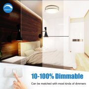 MingBright 12 Inch Flush Mount LED Ceiling Light, 20W, CRI80, 1400LM, 3000K/4000K/5000K Adjustable Brushed Nickel Light Fixture, Dimmable Lighting for Bathroom Hallway or Kitchen