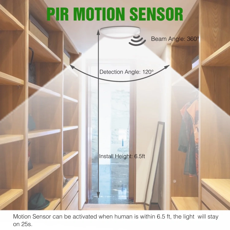 indoor ceiling mount motion sensor light fixture
