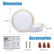 MingBright Flush Mount LED Ceiling Light Fixture, 16.1inch 24W Ceiling Lamp, 3000K/4000K/5000K, cETL Certified For Kitchen, Hallway, Bedroom