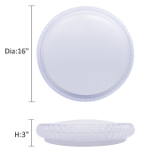 MingBright 16'' 24W LED Flush Mount Ceiling Light Dimmable, 3 Color Temperatures For Bedroom, Kitchen, Living Room,Bathroom