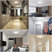 MingBright 16'' 24W LED Flush Mount Ceiling Light Dimmable, 3 Color Temperatures For Bedroom, Kitchen, Living Room,Bathroom