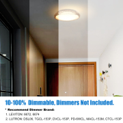 MingBright 16'' 24W LED Flush Mount Ceiling Light Dimmable, 3 Color Temperatures For Bedroom, Kitchen, Living Room,Bathroom