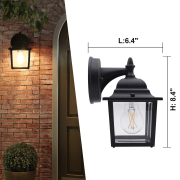MingBright 2 PKS Porch Sconces Wall Lamp Black Outside Lighting Exterior Waterproof Wall Lanterns For Balcony,Entryway ,Front Door, Or Corridor