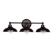 MingBright 3-Light Industrial Bathroom Vanity Light, Industrial Wall Sconce Bathroom Lighting, Oil Rubbed Bronze Finish with Frosted Glass Shade