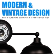 MingBright 3-Light Industrial Bathroom Vanity Light, Industrial Wall Sconce Bathroom Lighting, Oil Rubbed Bronze Finish with Frosted Glass Shade