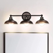 MingBright 3-Light Industrial Bathroom Vanity Light, Industrial Wall Sconce Bathroom Lighting, Oil Rubbed Bronze Finish with Frosted Glass Shade