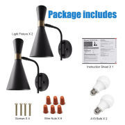 MingBright 2 Pack Vintage Industrial Rotatable Wall Sconce Holder Aisle Light, Metal Shade, Perfect For Home Decor Headboard, Bathroom, Bedroom