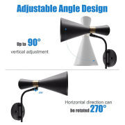 MingBright 2 Pack Vintage Industrial Rotatable Wall Sconce Holder Aisle Light, Metal Shade, Perfect For Home Decor Headboard, Bathroom, Bedroom