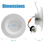 MingBright 6 Pack 6-inch Retrofit LED Recessed Lighting, Recessed Down Lighting, Dimmable Lighting, 3000K Warm White